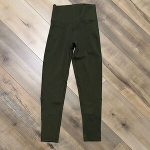 Adidas Dark Green High-Waisted Leggings